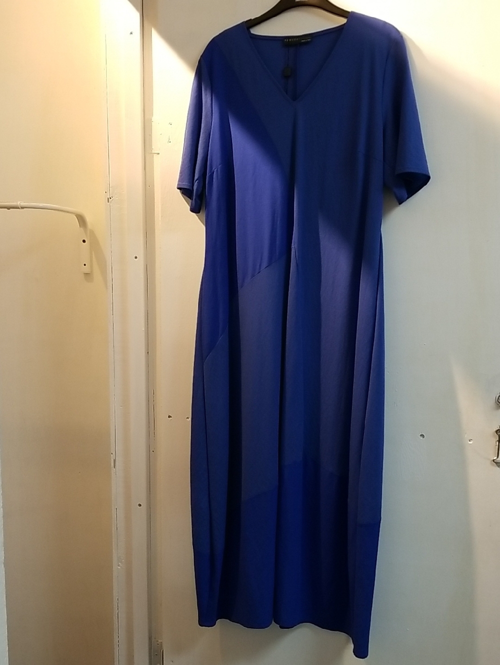 V-Neck Short Sleeve Maxi Dress in Royal Blue